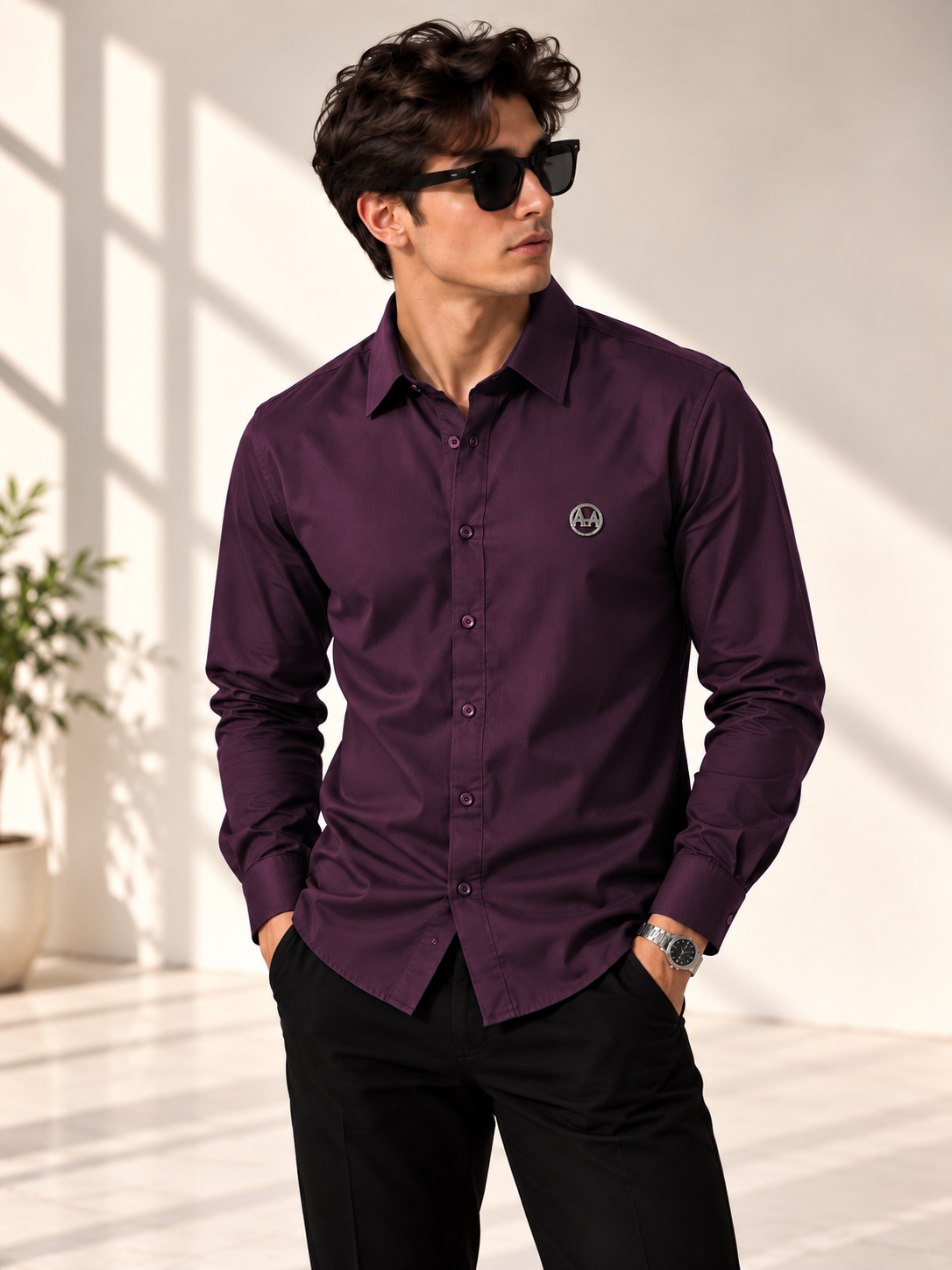 Wine Full Sleeves Shirt