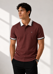 White checks Brown polo