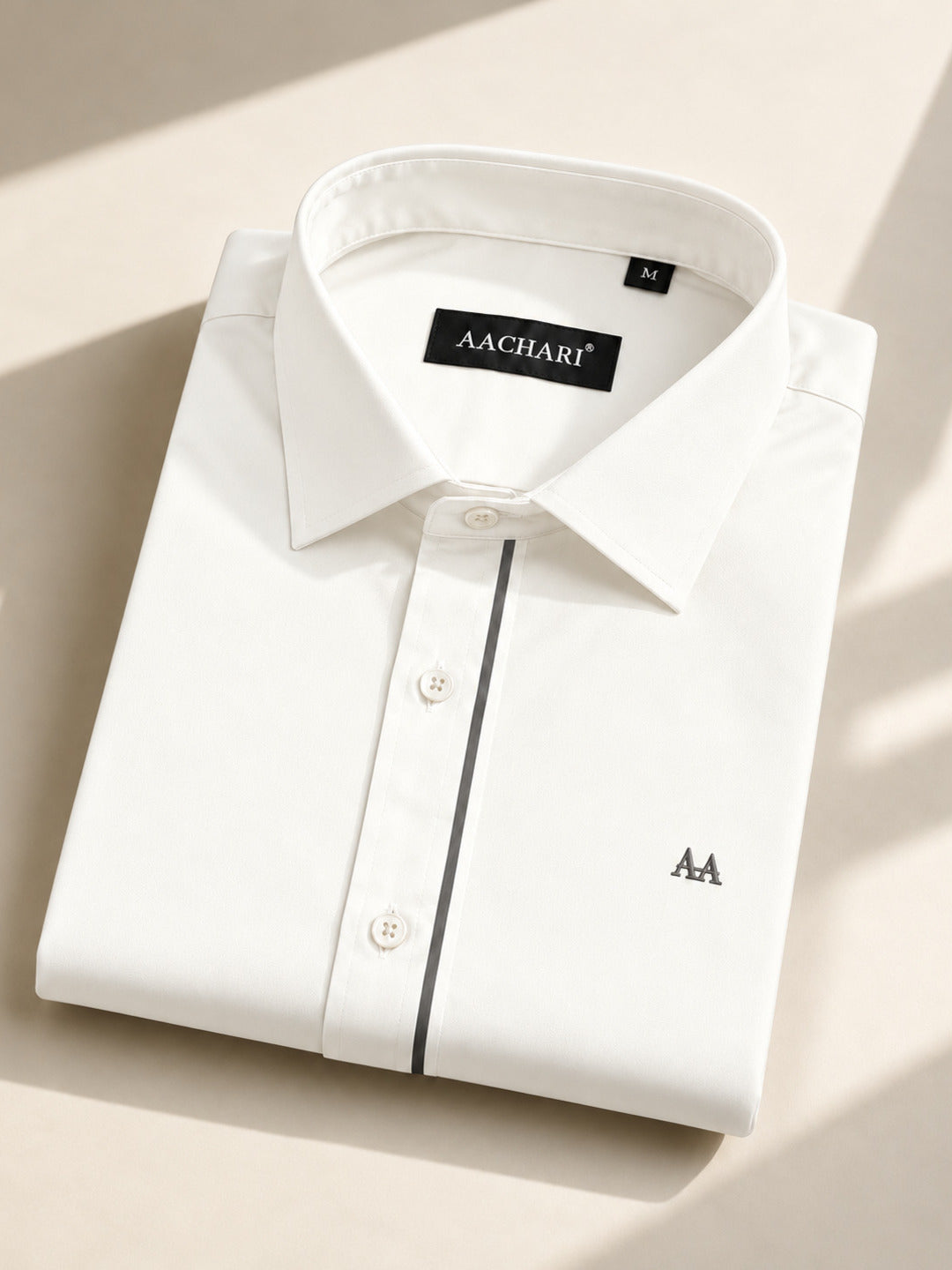 Grey Strip Classic white Shirt