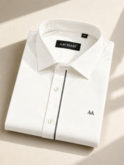 Grey Strip Classic white Shirt