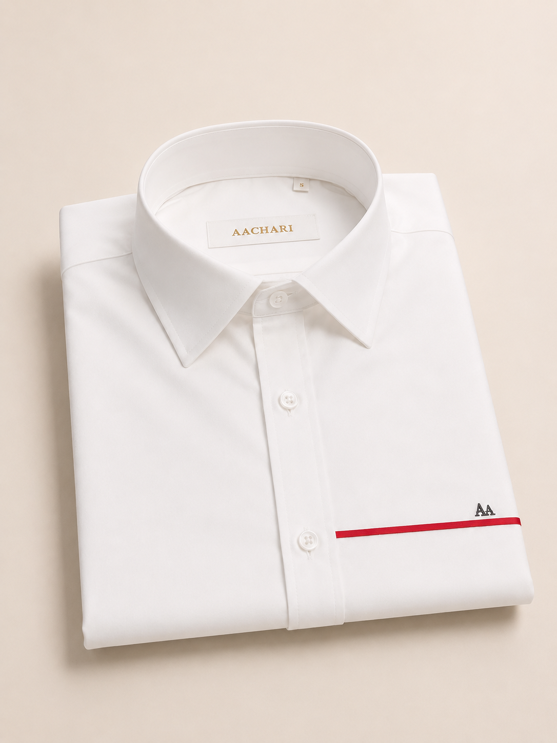 Red Line Accent White Shirt