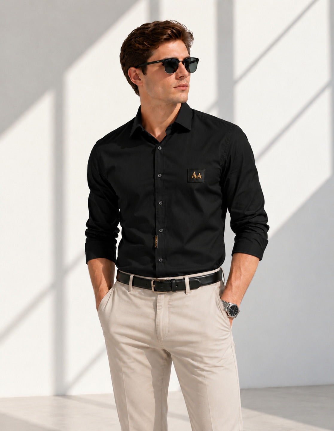 Classic Elegant Men's Black Shirt