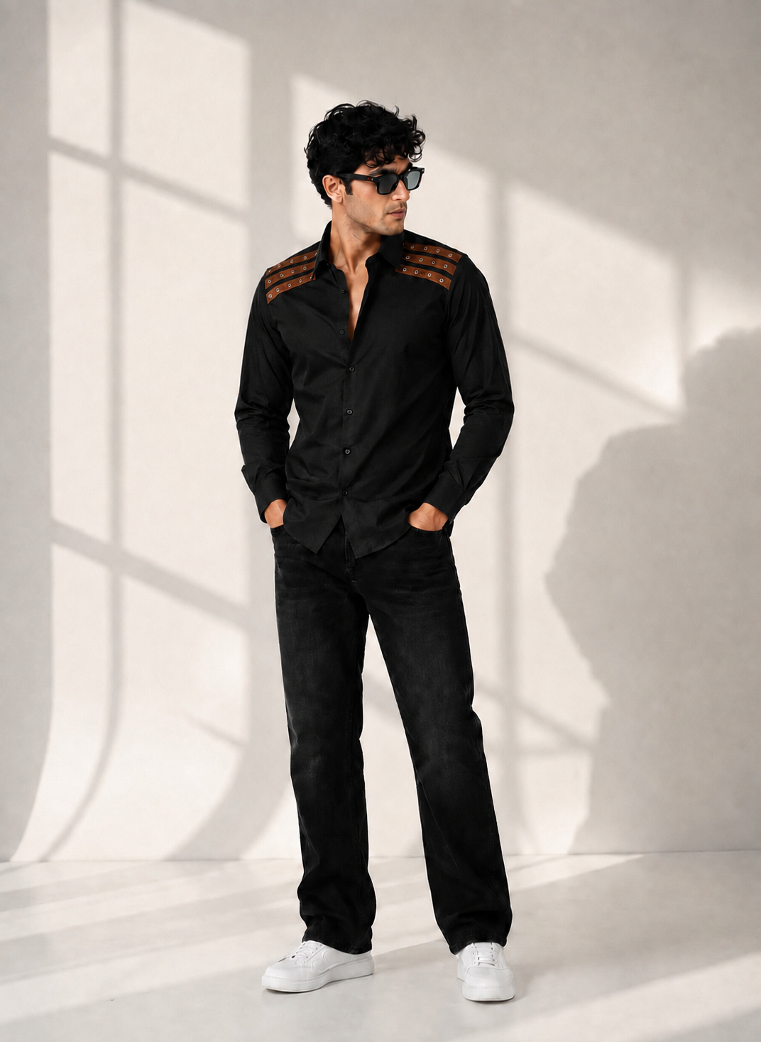 Leather Detail Signature Shirt