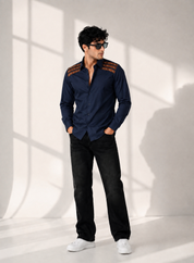 Leather Detail Signature Shirt