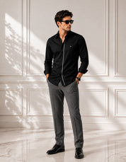 Grey Strip Classic black Shirt