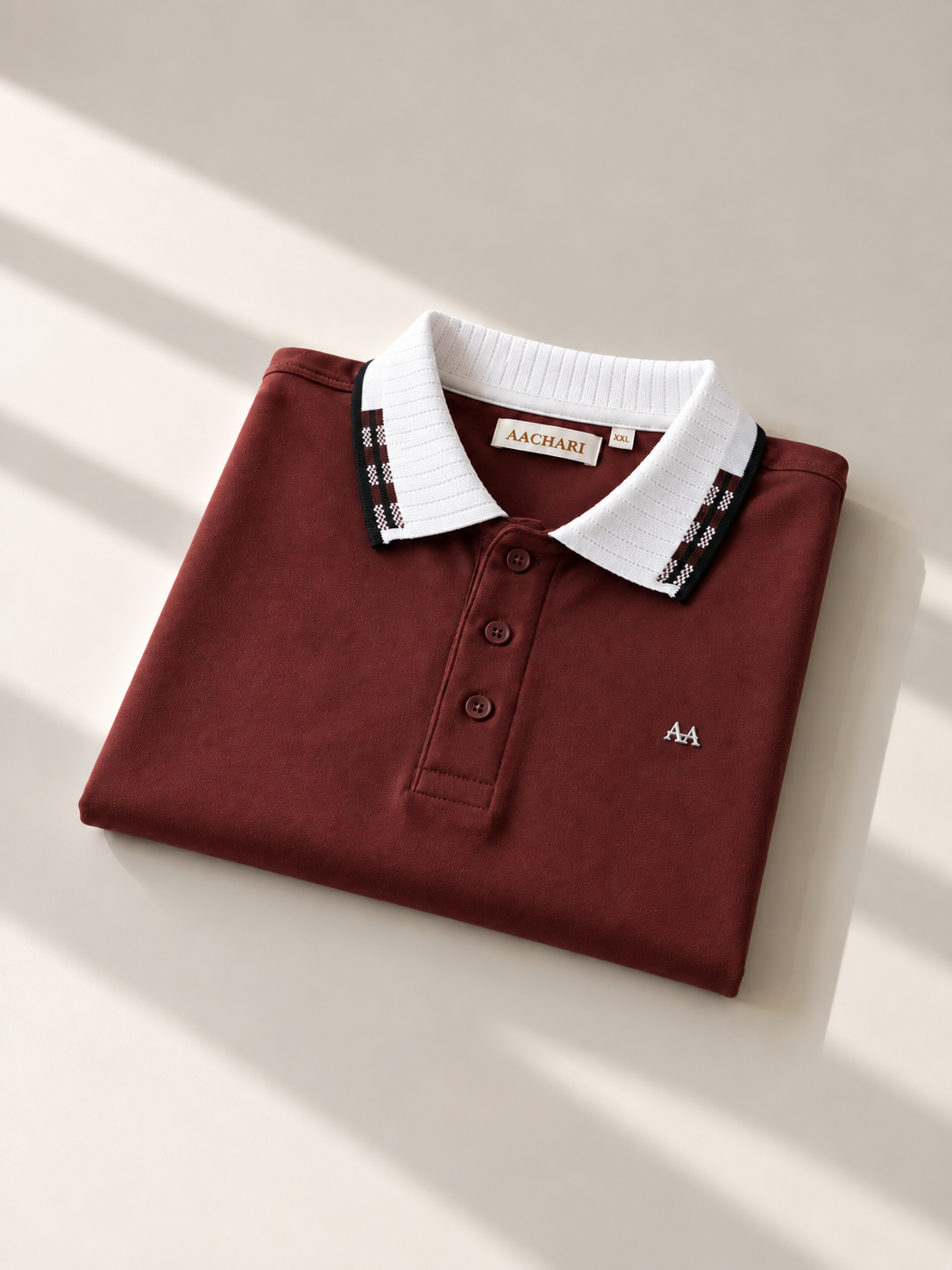 White checks Brown polo