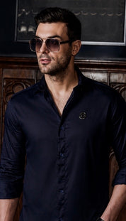 Navy Blue Full Sleeves Shirt