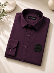 Wine Solid Smart Casual Shirt