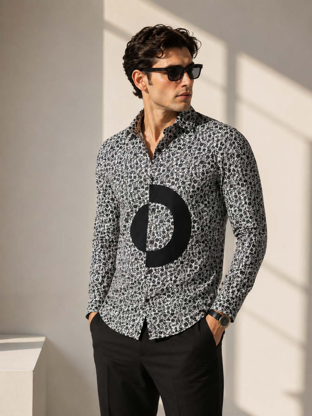 Printed shirt with an edge