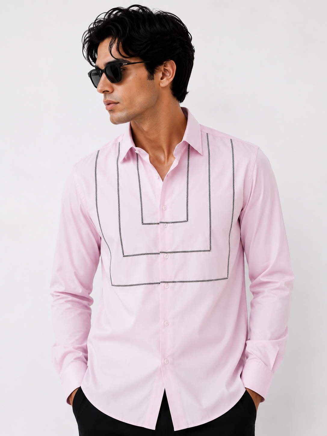 Layered Embroidery Shirt