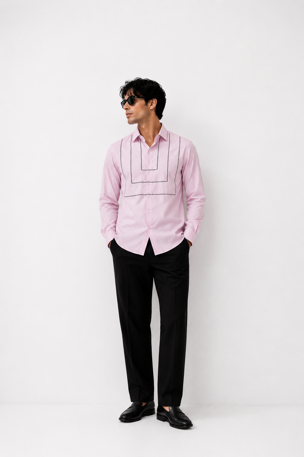 Layered Embroidery Shirt