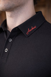 Black ribbed polo