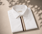 Brown Trim White Shirt