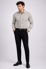 Ivory floral print shirt