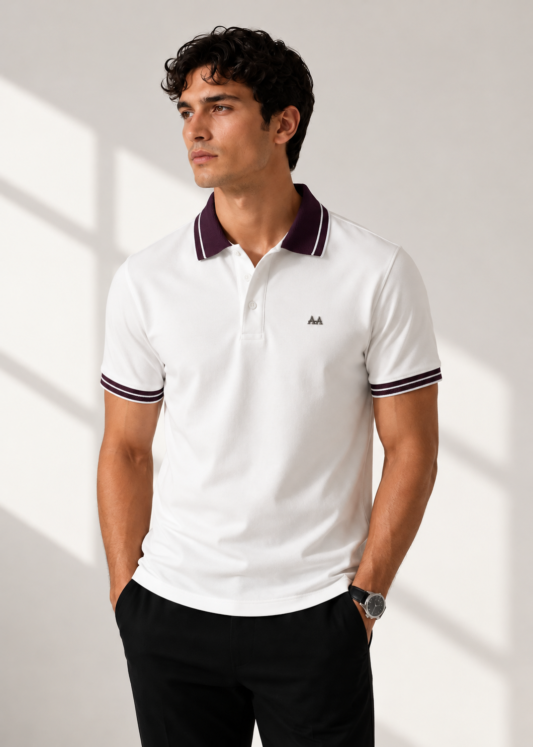 Wine trim polo