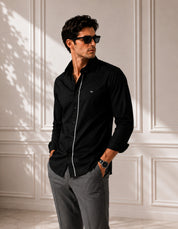 Grey Strip Classic black Shirt