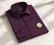 Wine Shirt with Golden Accent