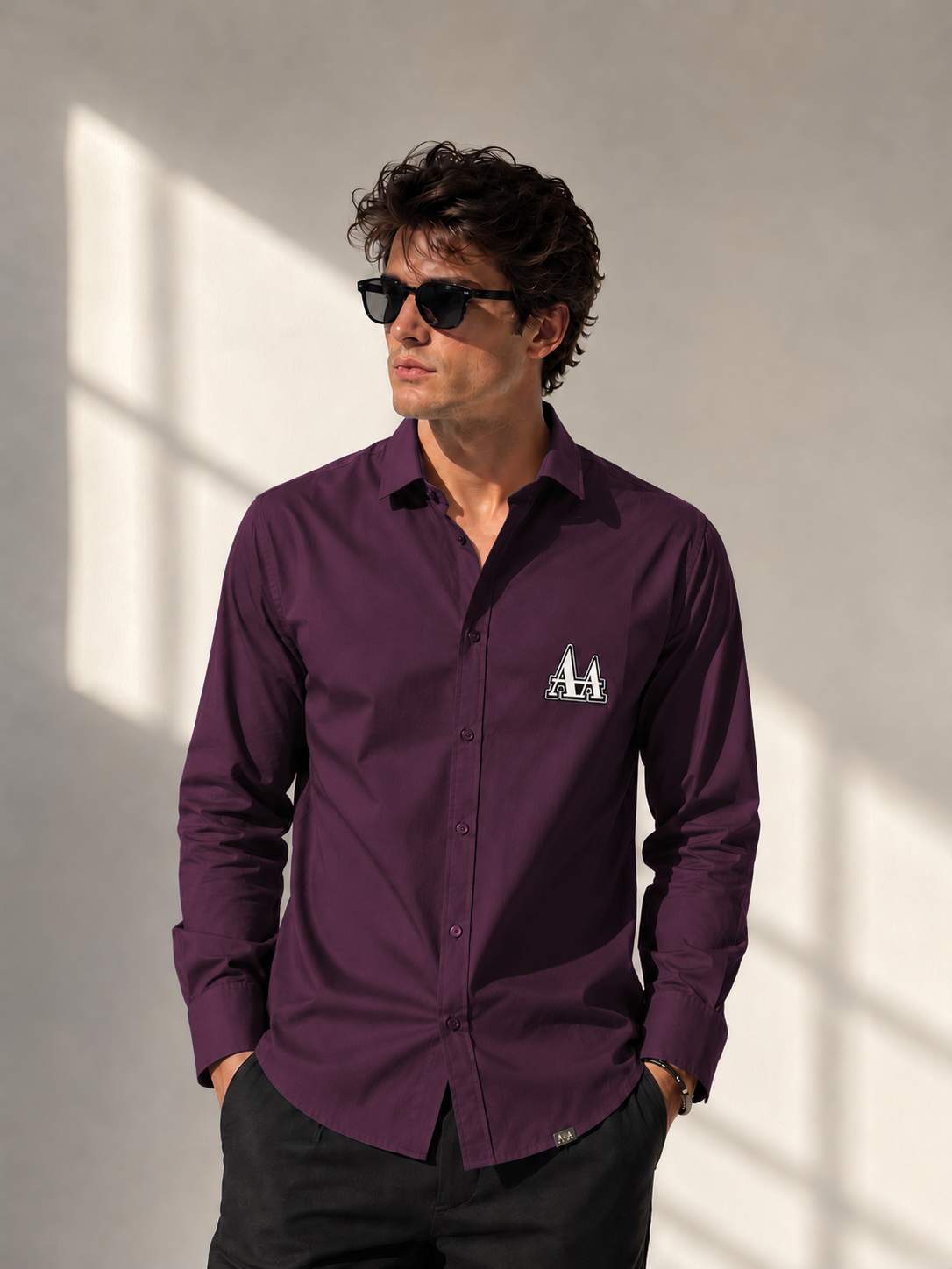 Wine Full Sleeves Shirt
