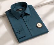 Teal Shirt with Golden Accent
