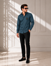 Classic Teal Full Sleeves Men's Shirt