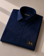 Classic Elegant Men's Navy Blue Shirt