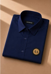 Navy blue Shirt with Golden Accent