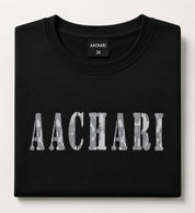 Aachari Men's Casual Black T-shirt