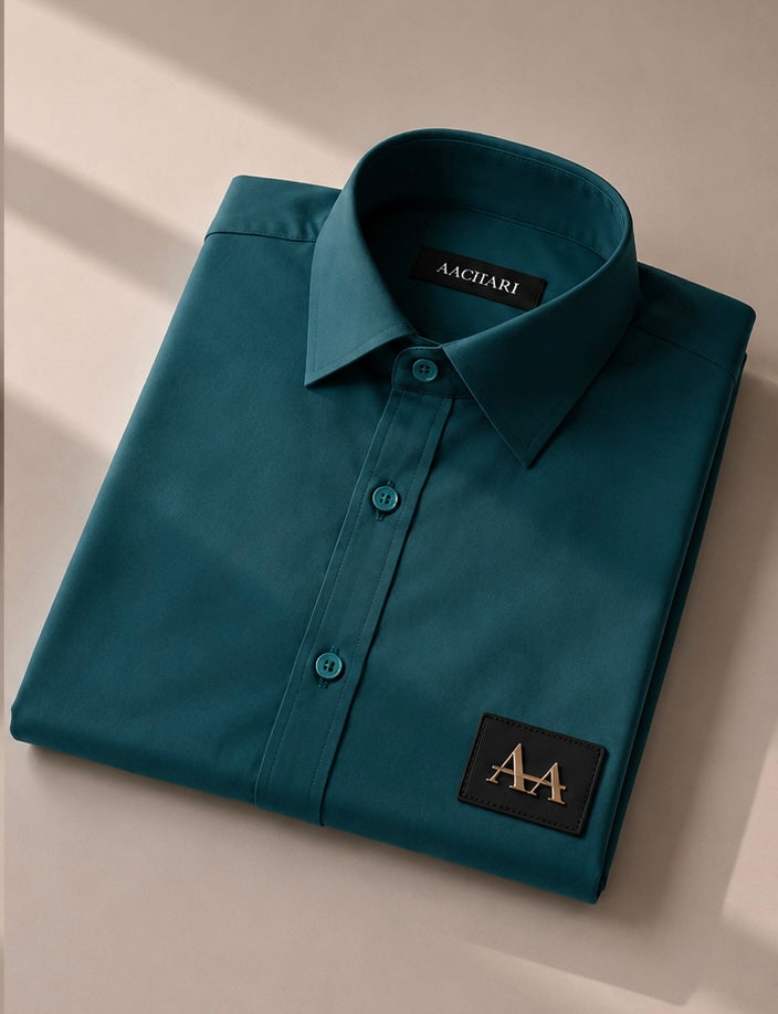 Classic Elegant Men's Teal Shirt