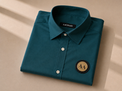 Teal Shirt with Golden Accent