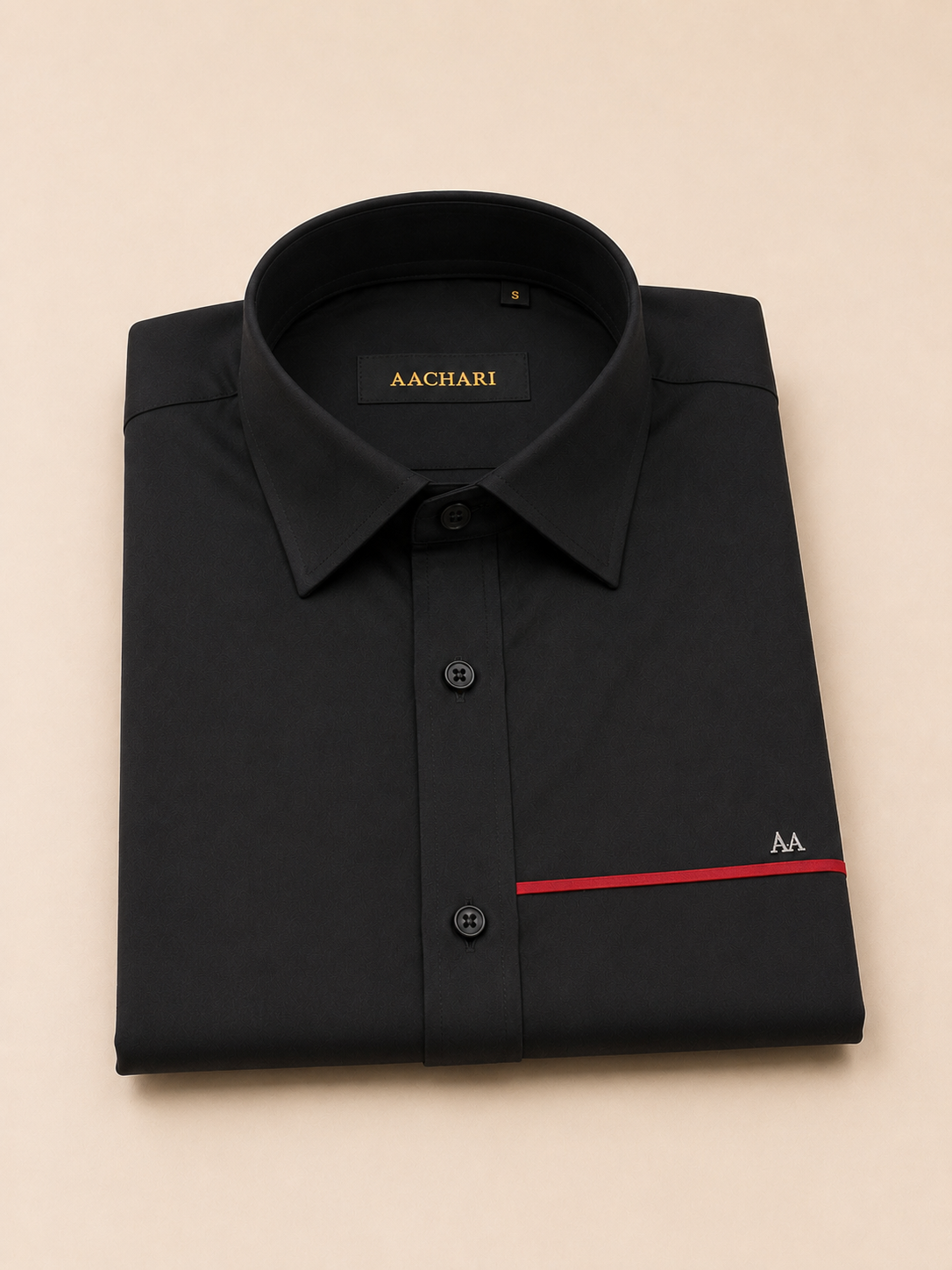 Red Line Accent Black Shirt