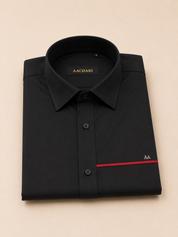 Red Line Accent Black Shirt