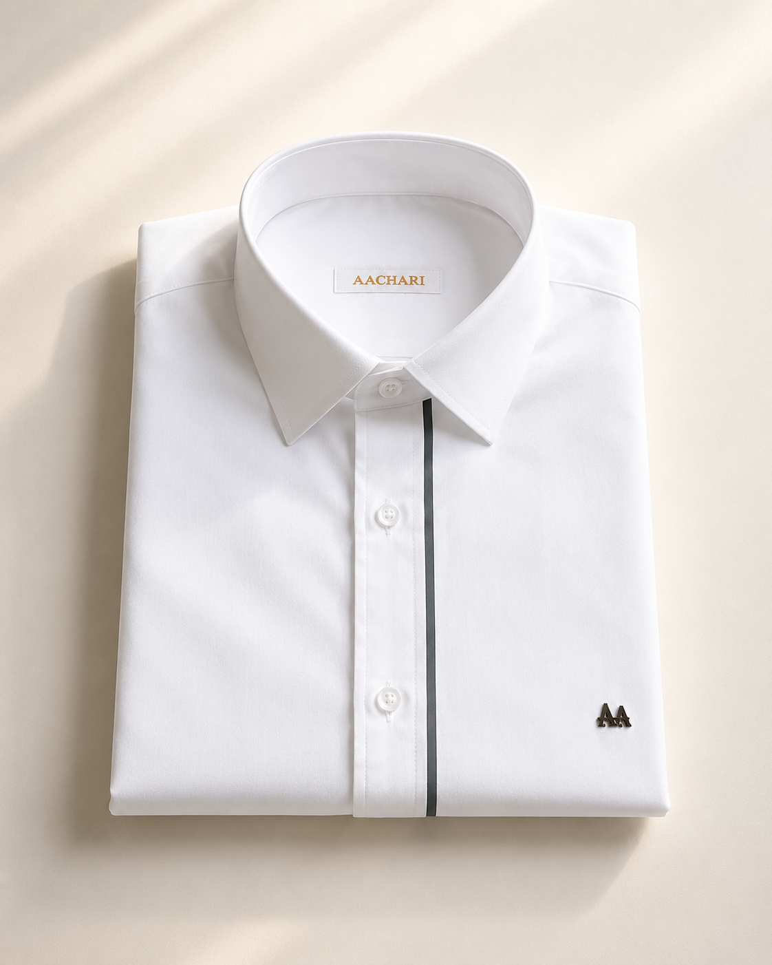 Grey Strip Classic white Shirt