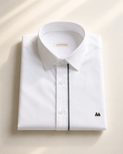 Grey Strip Classic white Shirt
