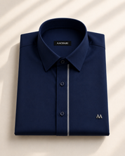 Grey Strip Classic blue Shirt