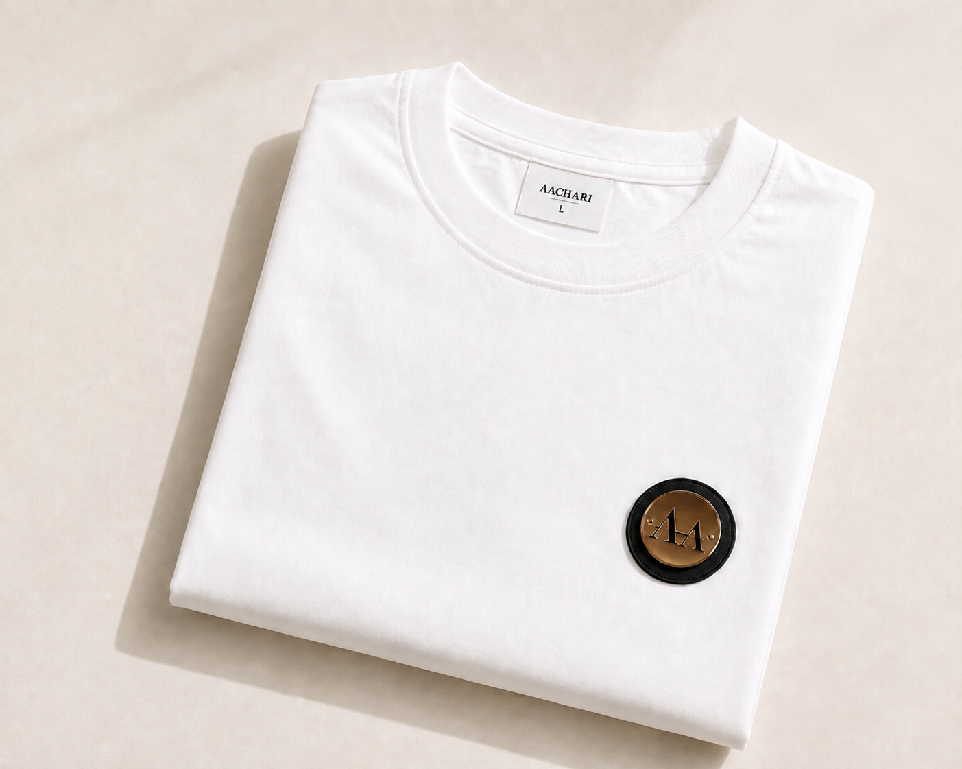 Gold Emblem White Tshirt