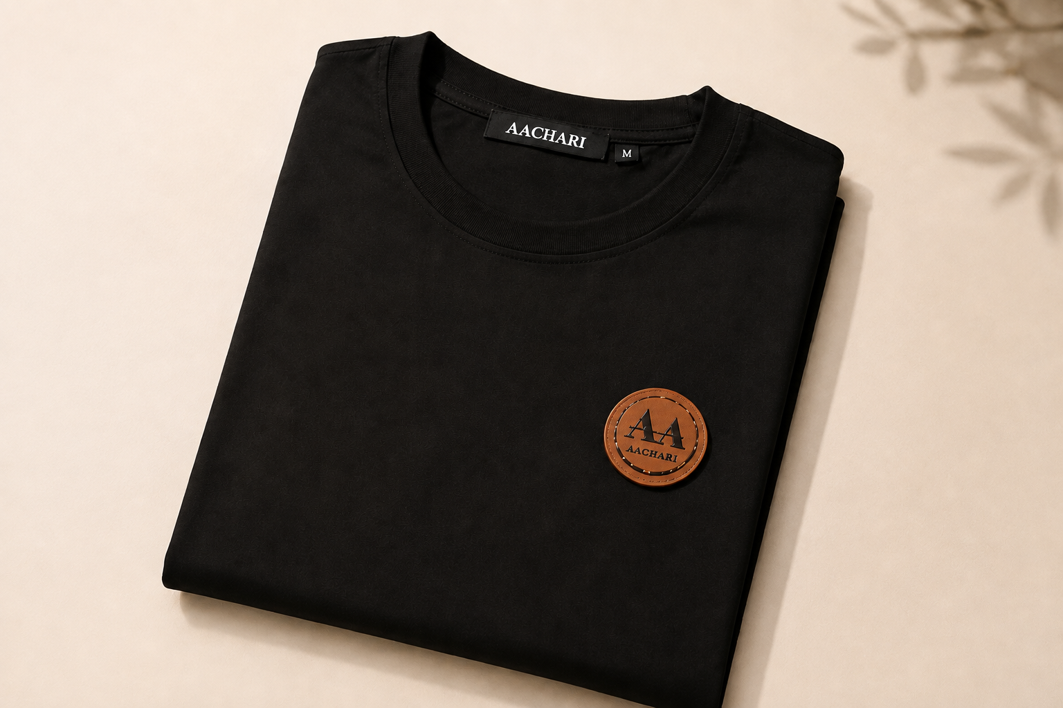 Black T-Shirt with brown accent
