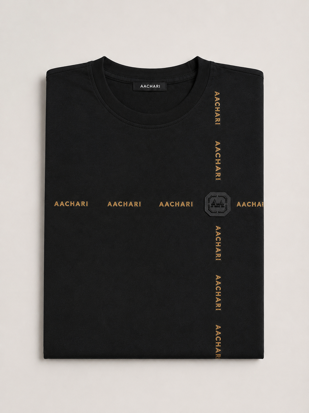 Black Tshirt with Gold Accent