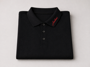 Black ribbed polo