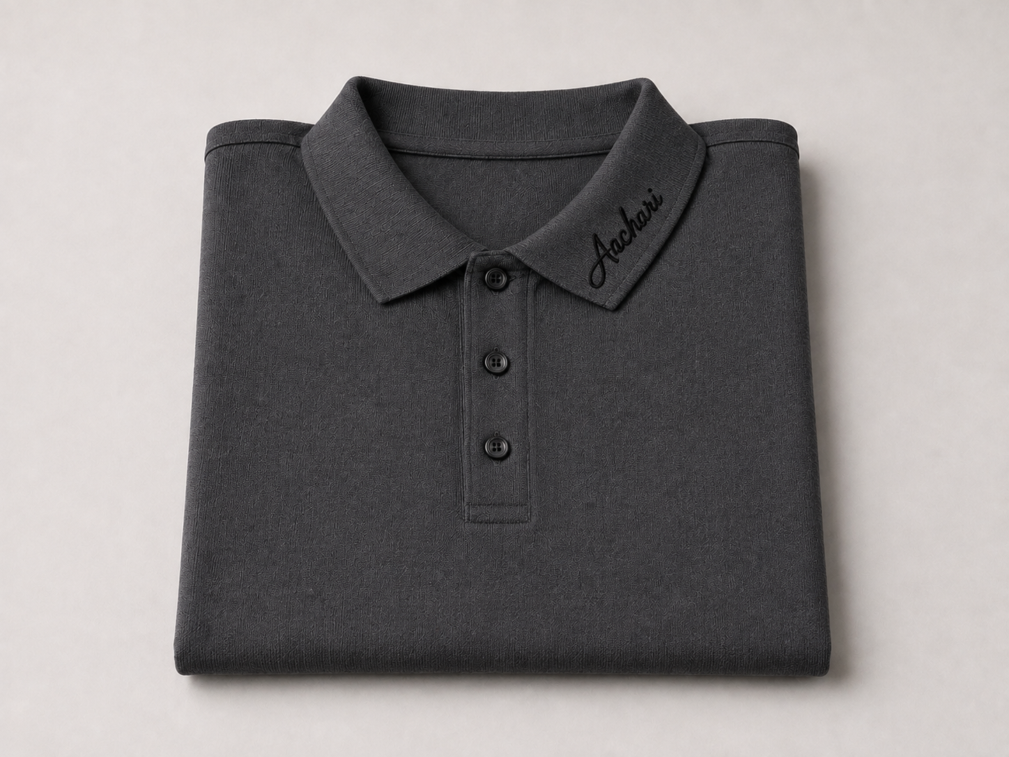 Grey Ribbed polo