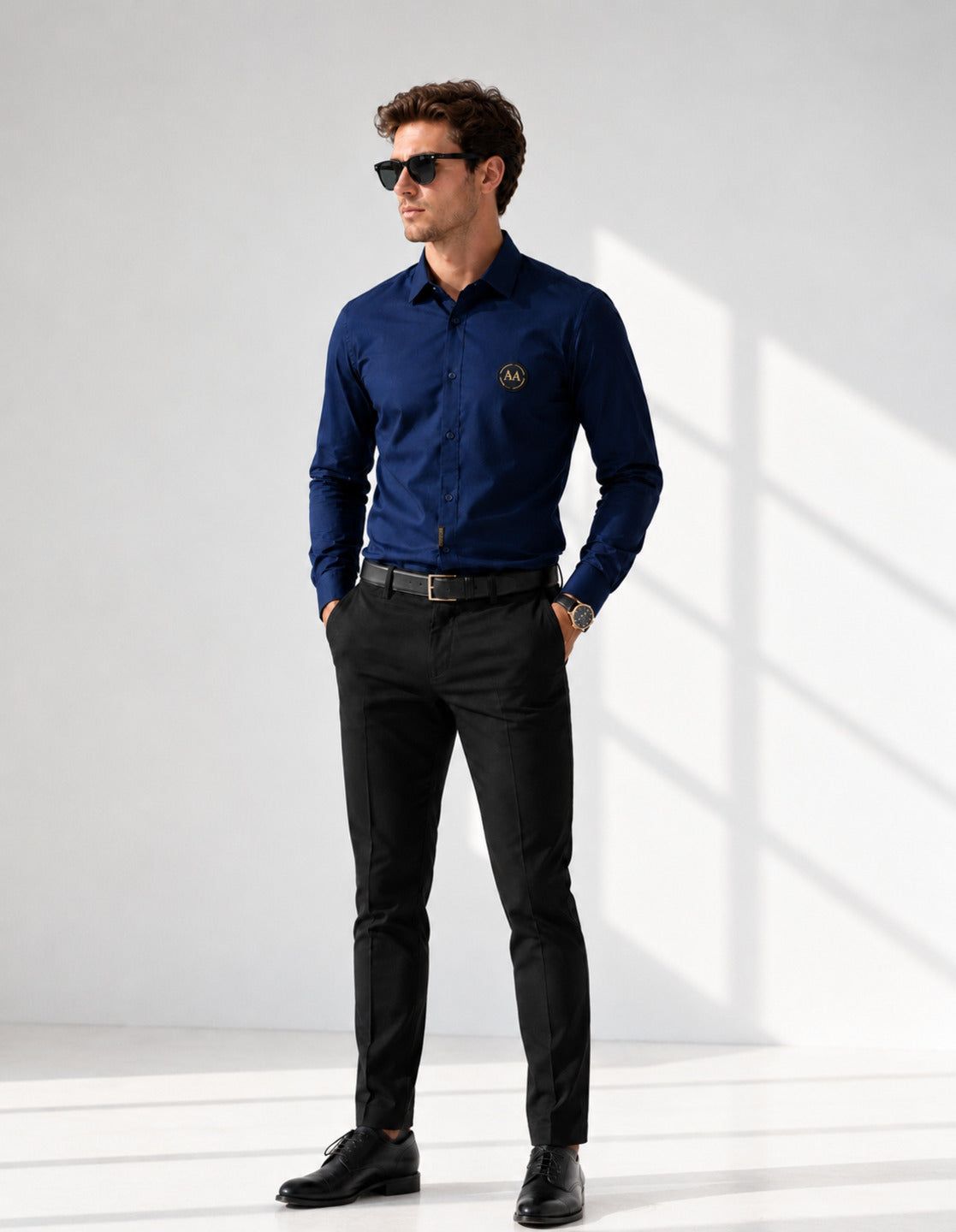 Signature Navy Blue Full Sleeve Shirt