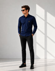 Signature Navy Blue Full Sleeve Shirt