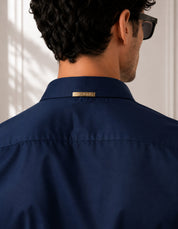 Navy blue Shirt with Golden Accent