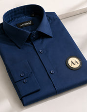 Navy blue Shirt with Golden Accent