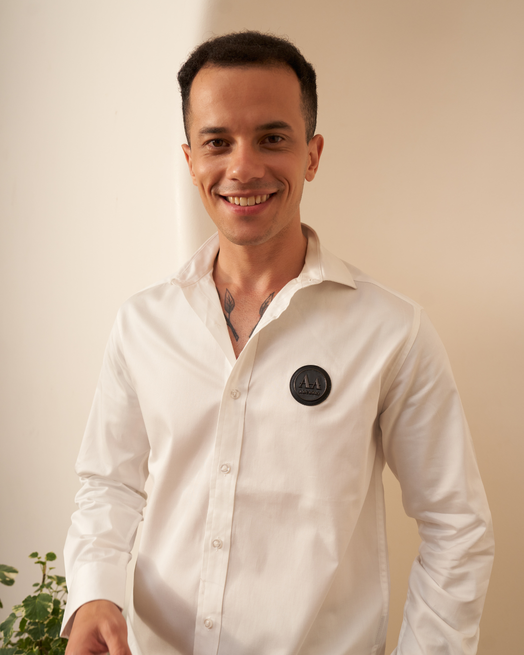 Onyx Charm – Classic White Shirt for Men