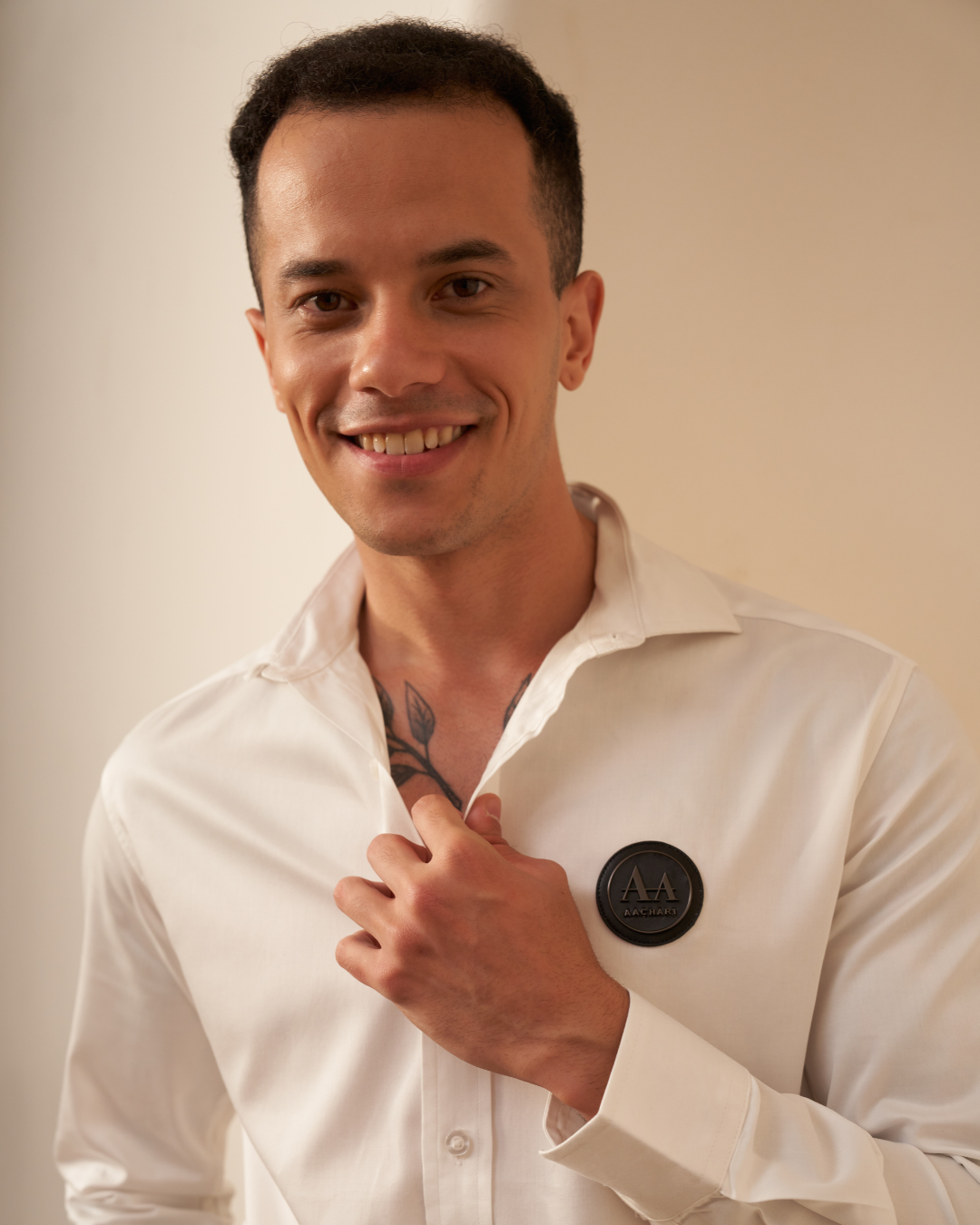 Onyx Charm – Classic White Shirt for Men