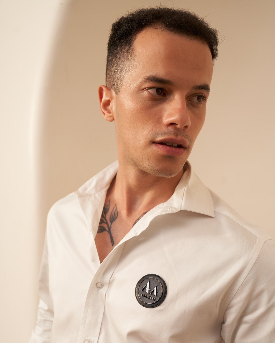 Onyx Charm – Classic White Shirt for Men