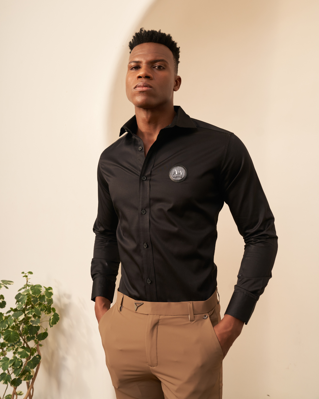 Onyx Charm – Classic Black Shirt for Men