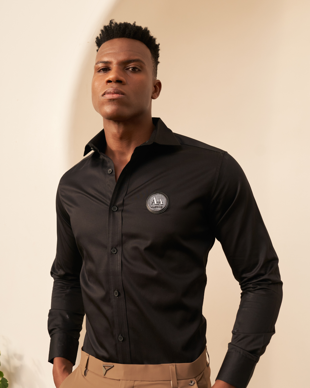Onyx Charm – Classic Black Shirt for Men