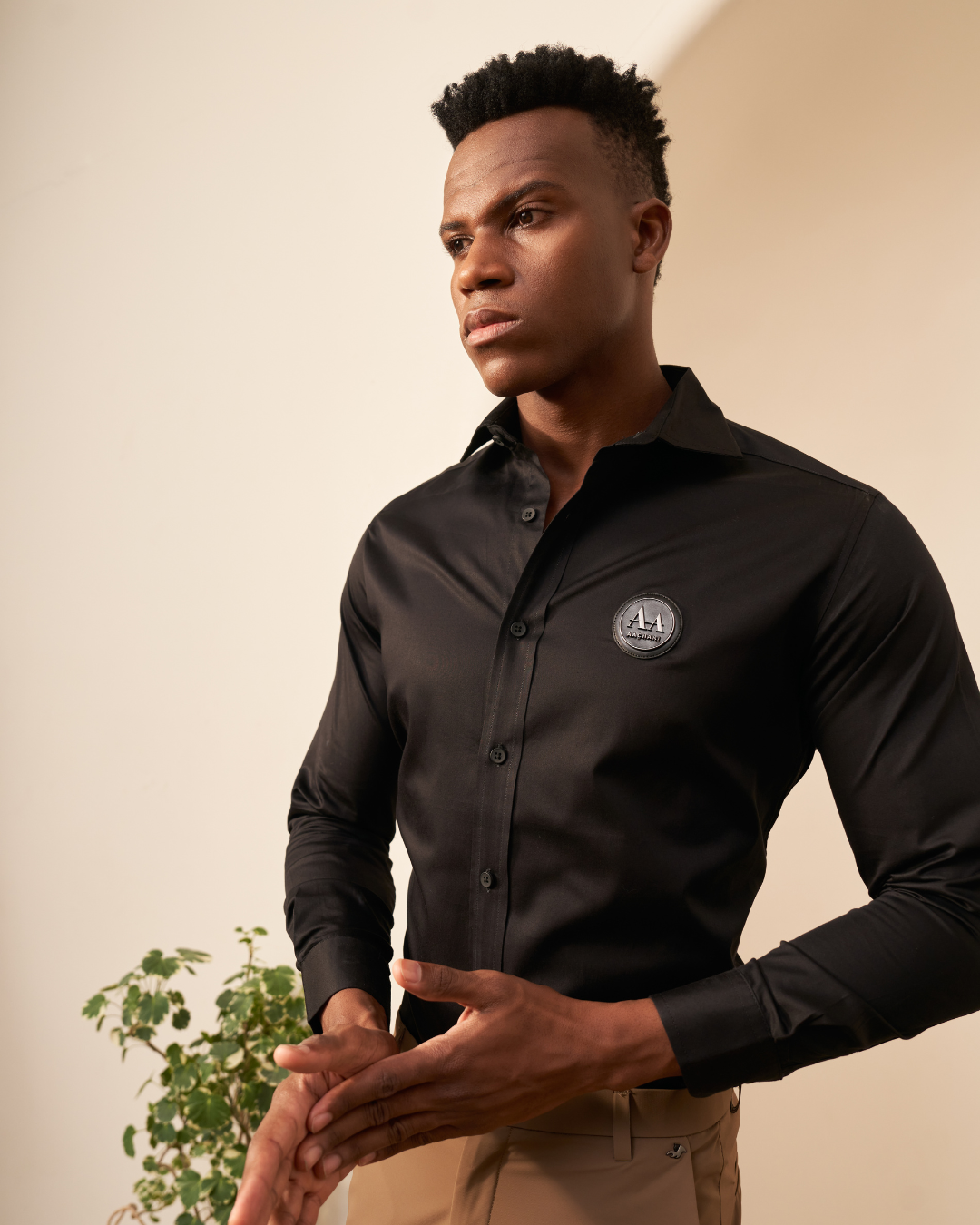 Onyx Charm – Classic Black Shirt for Men