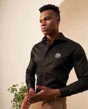 Onyx Charm – Classic Black Shirt for Men